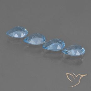 Gemas de Topacio Azul Suizo natural de 2.72 ct, En forma de pera, VVS-VS