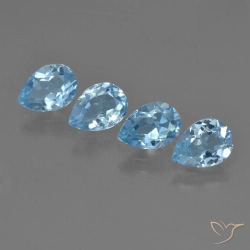 3.22ctw Natural Azul Cielo Topacio, En forma de pera, VVS-VS