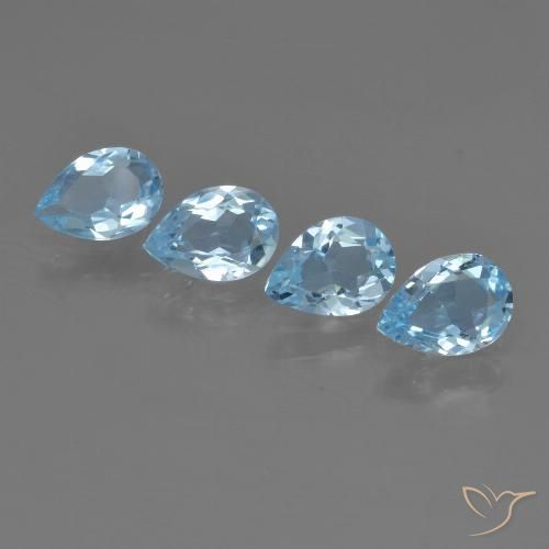 2.57ctw Natural Azul Cielo Topacio, En forma de pera, VVS-VS