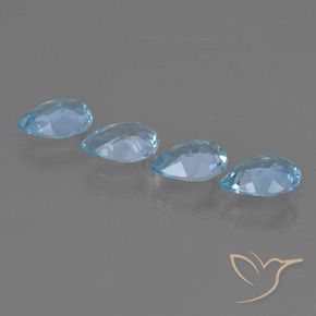 Gemas de Topacio Azul Cielo natural de 2.57 ct, En forma de pera, VVS-VS