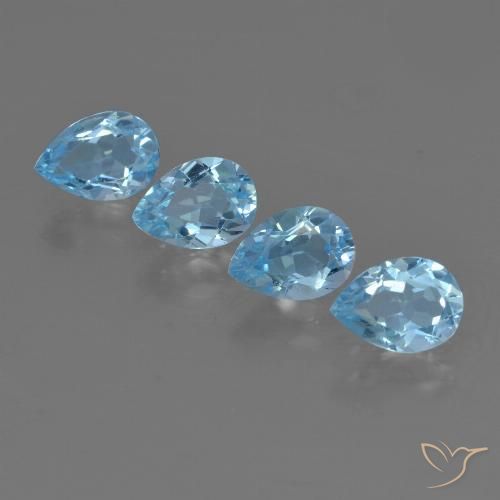 3.29ctw Natural Azul Cielo Topacio, En forma de pera, VVS-VS