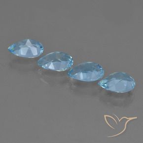 Gemas de Topacio Azul Cielo natural de 3.29 ct, En forma de pera, VVS-VS