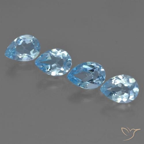 3.23ctw Natural Azul Cielo Topacio, En forma de pera, VVS-VS