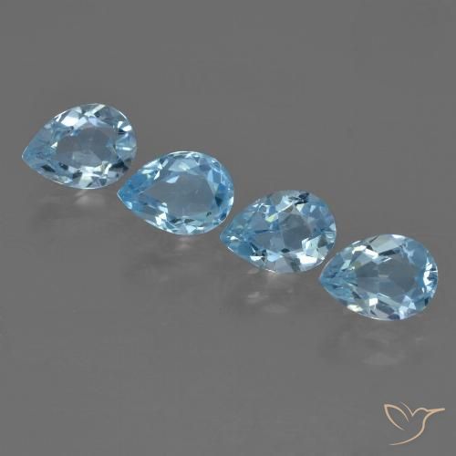 3.25ctw Natural Azul Cielo Topacio, En forma de pera, VVS-VS