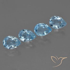 Gemas de Topacio Azul Cielo natural de 3.25 ct, En forma de pera, VVS-VS