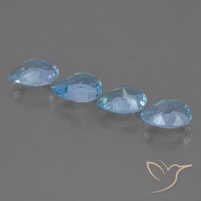 Gemas de Topacio Azul Cielo natural de 3.25 ct, En forma de pera, VVS-VS