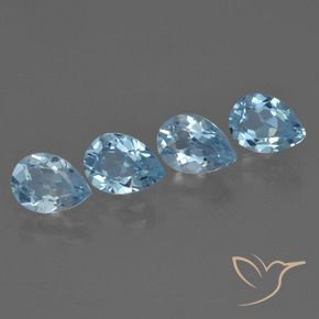 Gemas de Topacio Azul Cielo natural de 3.17 ct, En forma de pera, VS
