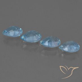 Gemas de Topacio Azul Cielo natural de 3.17 ct, En forma de pera, VS