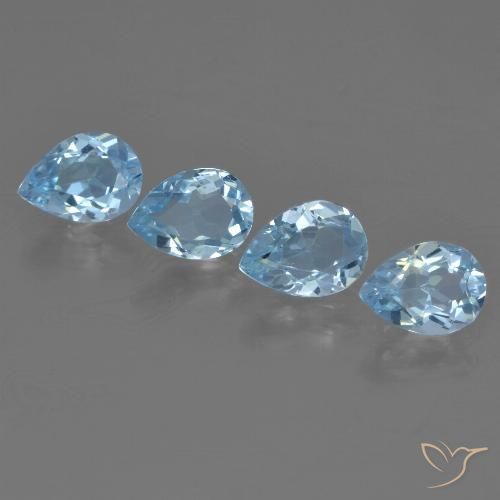 3.19ctw Natural Azul Suizo Topacio, En forma de pera, VVS-VS