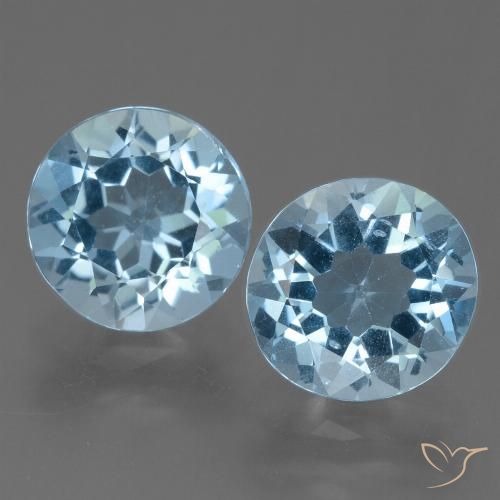 4.49ctw Natural Azul Suizo Topacio, Redondo, VVS-VS