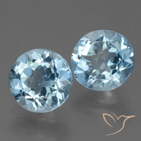 Gemas de Topacio Azul Suizo natural de 4.49 ct, Redondo, VVS-VS