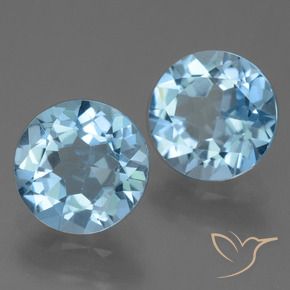 Gemas de Topacio Azul Suizo natural de 4.54 ct, Redondo, VVS-VS