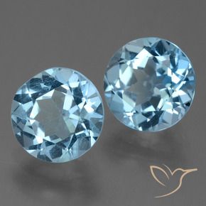 Gemas de Topacio Azul Cielo natural de 4.79 ct, Redondo, VVS-VS