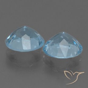 Gemas de Topacio Azul Cielo natural de 4.79 ct, Redondo, VVS-VS
