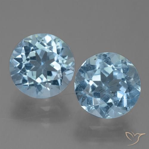 Gemas de topacio azul natural de 4,19 ct, corte redondo, VS