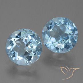 Gemas de topacio azul natural de 4,19 ct, corte redondo, VS