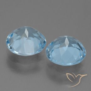 Gemas de topacio azul natural de 4,19 ct, corte redondo, VS