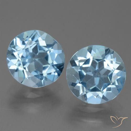 4.31ctw Natural Azul Cielo Topacio, Redondo, VS