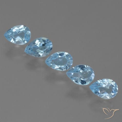 2.73ctw Natural Azul Cielo Topacio, En forma de pera, VS