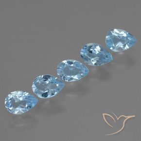 Gemas de Topacio Azul Cielo natural de 2.73 ct, En forma de pera, VS
