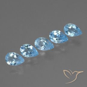 Gemas de Topacio Azul Cielo natural de 2.28 ct, En forma de pera, VS