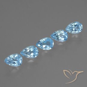 Gemas de Topacio Azul Cielo natural de 3.05 ct, En forma de pera, VS