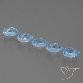 Gemas de Topacio Azul Cielo natural de 3.05 ct, En forma de pera, VS