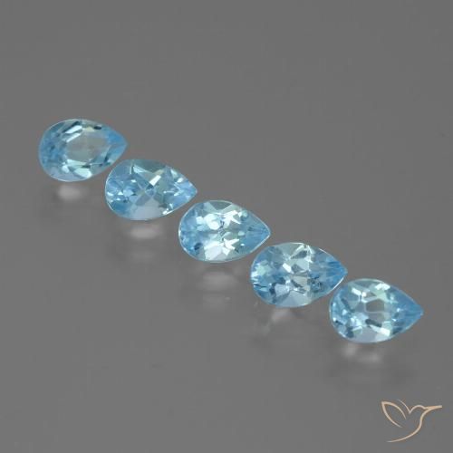2.76ctw Natural Azul Cielo Topacio, En forma de pera, VS