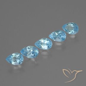 Gemas de Topacio Azul Cielo natural de 2.76 ct, En forma de pera, VS