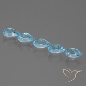 Gemas de Topacio Azul Cielo natural de 2.76 ct, En forma de pera, VS