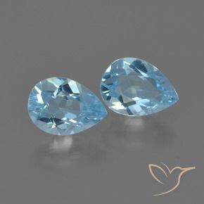 Gemas de Topacio Azul Cielo natural de 1.71 ct, En forma de pera, VS