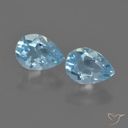 1.70ctw Natural Azul Cielo Topacio, En forma de pera, VS