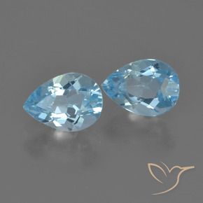 Gemas de Topacio Azul Cielo natural de 1.70 ct, En forma de pera, VS