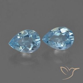 Gemas de Topacio Azul Cielo natural de 1.66 ct, En forma de pera, VS