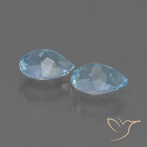 Gemas de Topacio Azul Cielo natural de 1.66 ct, En forma de pera, VS