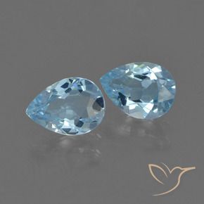 Gemas de Topacio Azul Cielo natural de 1.66 ct, En forma de pera, VS