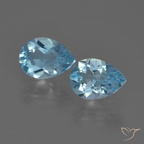 1.70ctw Natural Azul Cielo Topacio, En forma de pera, VS
