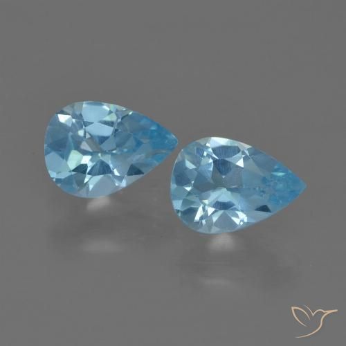 1.49ctw Natural Azul Suizo Topacio, En forma de pera, VS
