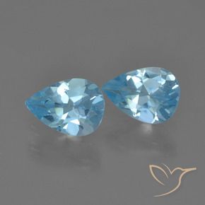 Gemas de Topacio Azul Suizo natural de 1.49 ct, En forma de pera, VS