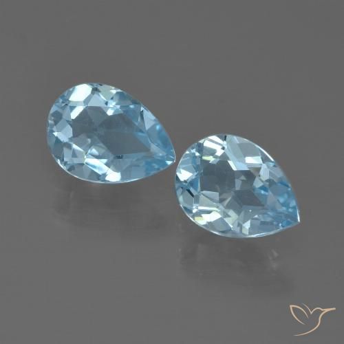 1.69ctw Natural Azul Cielo Topacio, En forma de pera, VVS