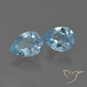 Gemas de Topacio Azul Cielo natural de 1.69 ct, En forma de pera, VVS