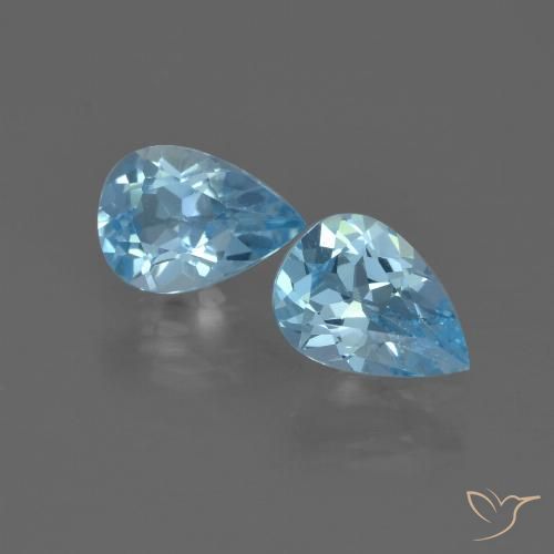 1.47ctw Natural Azul Suizo Topacio, En forma de pera, VVS-VS