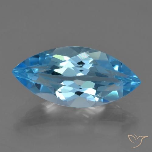 3.50ct Natural Azul Suizo Topacio, Marquesa, VVS-VS