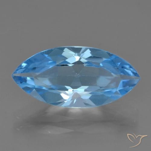 3.56ct Natural Azul Suizo Topacio, Marquesa, VS