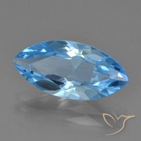 Topacio Azul Suizo natural de 3.56 ct, Marquesa, VS