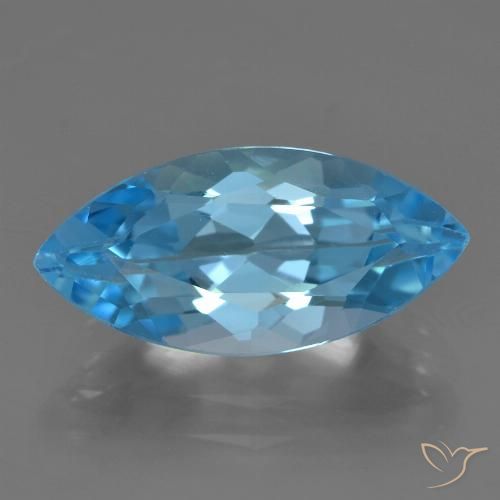 4.28ct Natural Azul Suizo Topacio, Marquesa, VS