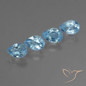 Gemas de Topacio Azul Cielo natural de 2.17 ct, En forma de pera, VS