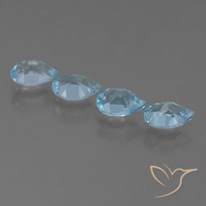 Gemas de Topacio Azul Cielo natural de 2.17 ct, En forma de pera, VS