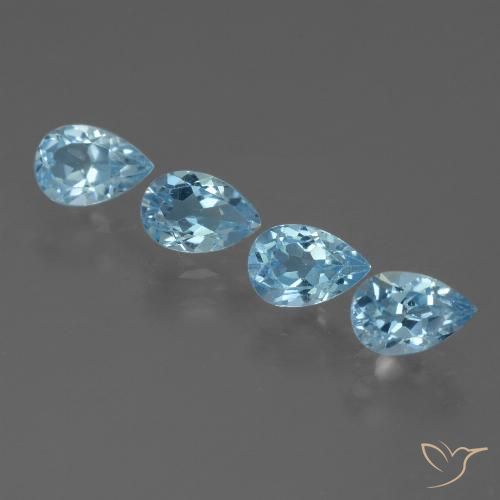 2.41ctw Natural Azul Suizo Topacio, En forma de pera, VS