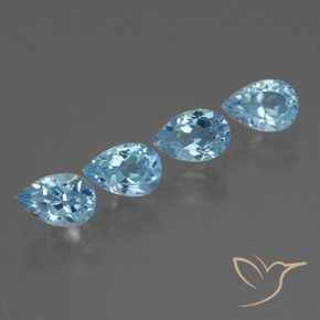 Gemas de Topacio Azul Suizo natural de 2.41 ct, En forma de pera, VS